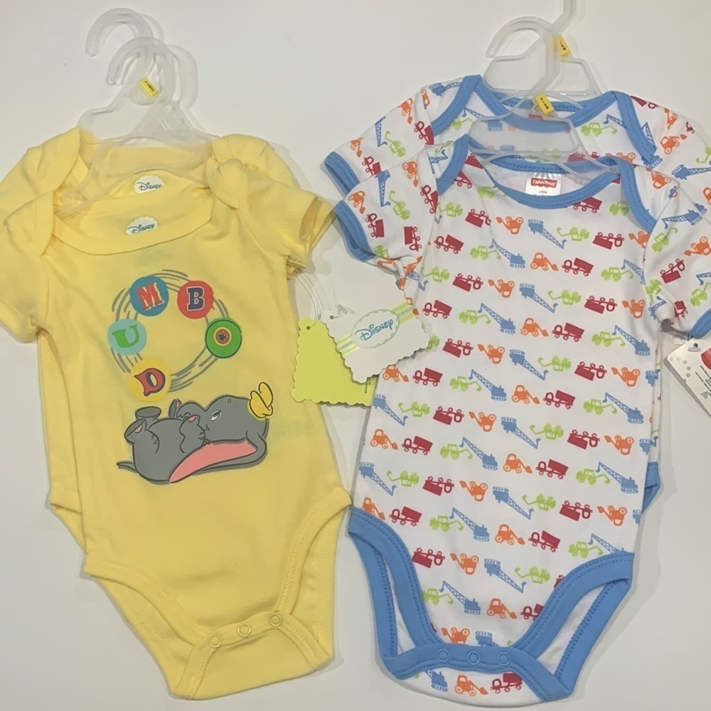 Set of four onesies all size 3 to 6 months.